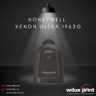 Vogelperspektive des Honeywell Xenon Ultra 1962g – Nachfolger des Xenon XP 1952g (End of Life). Robuste Bauweise und ergonomisches Design für kabelloses Scannen.
