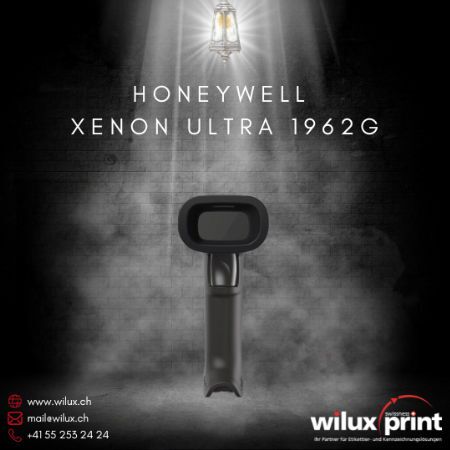 Honeywell Xenon Ultra 1962G Barcode Scanner mit Bluetooth-Konnektivität, ideal für Einzelhandel, Logistik und Gesundheitswesen, bietet Bewegungsfreiheit und robuste Bauweise.