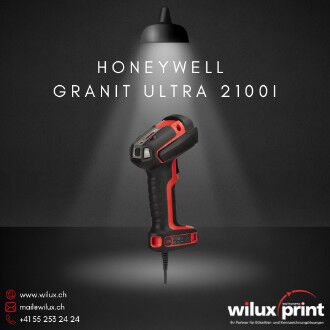 Honeywell Granit Ultra 2100i – Seitenansicht rechts mit ergonomischem Griff und Abzug. Kabelgebundener Barcode-Scanner, Nachfolger Granit XP 1990iXR