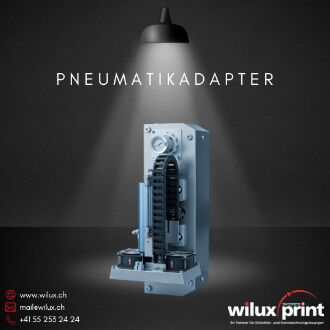WILUX WLS-III Etikettenspender mit Pneumatikadapter zur Etikettierung im Stillstand